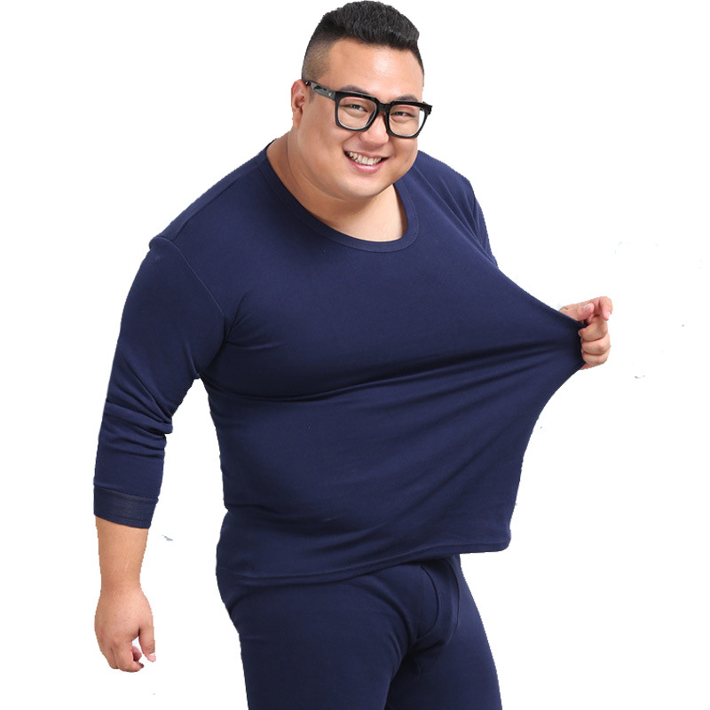 大码秋衣秋裤男士超大号纯棉保暖内衣套装加绒加厚全棉毛衫女