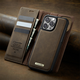 Magsafe磁吸适用苹果16pro手机壳高档皮套16e新款男士iPhone14plus掀盖式13Promax带卡包12放卡i15翻盖17外壳