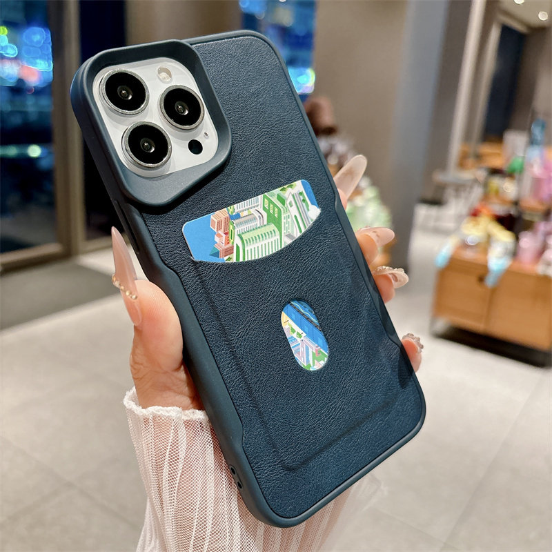 皮质卡槽适用苹果17pro手机壳可插卡iPhone16带卡包一体13promax卡套14por放卡片15pm门禁卡12男士11新款外壳图片