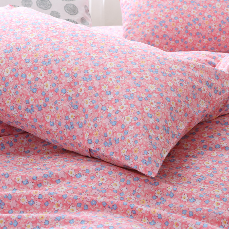 少女单人枕头套纯棉一对装48x74cm成人枕套全棉斜纹田园风小碎花