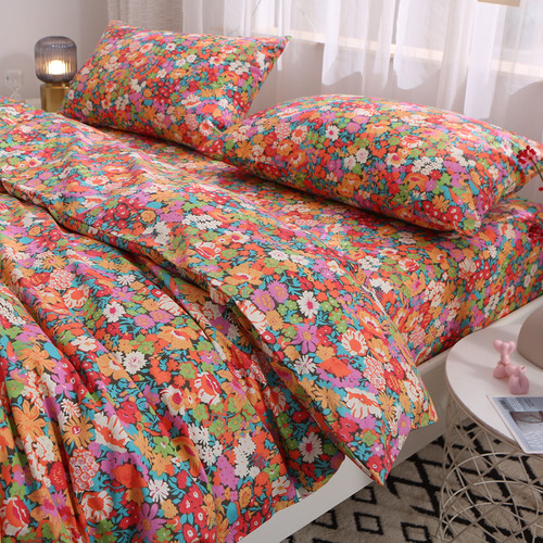 床单四件套100全棉田园小碎花