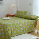 清新绿 简约花朵纯棉床单单件1.21.51.82.0米100全棉斜纹加密被单