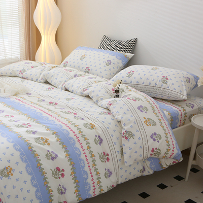 全棉加密斜纹单件床单被套枕套