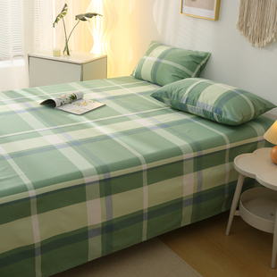 床品简约条纹素格 加厚纯棉床单单件1.51.82.0米夏季 高档提花