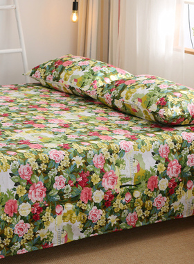 玫瑰花田园床单单件 纯棉斜纹1.21.51.82.0m单人双人全棉被单公主