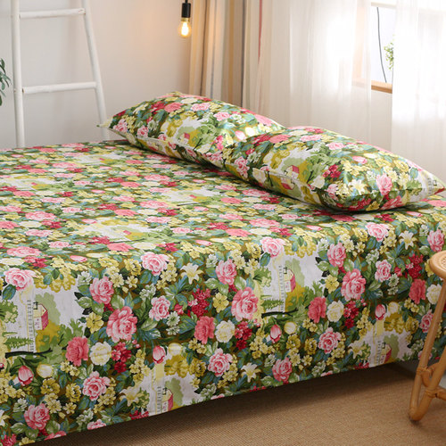 玫瑰花房子单件床单全棉