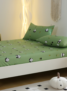 可爱治愈 纯棉床笠单件150x180x200床垫保护套全棉斜纹卡通可裸睡