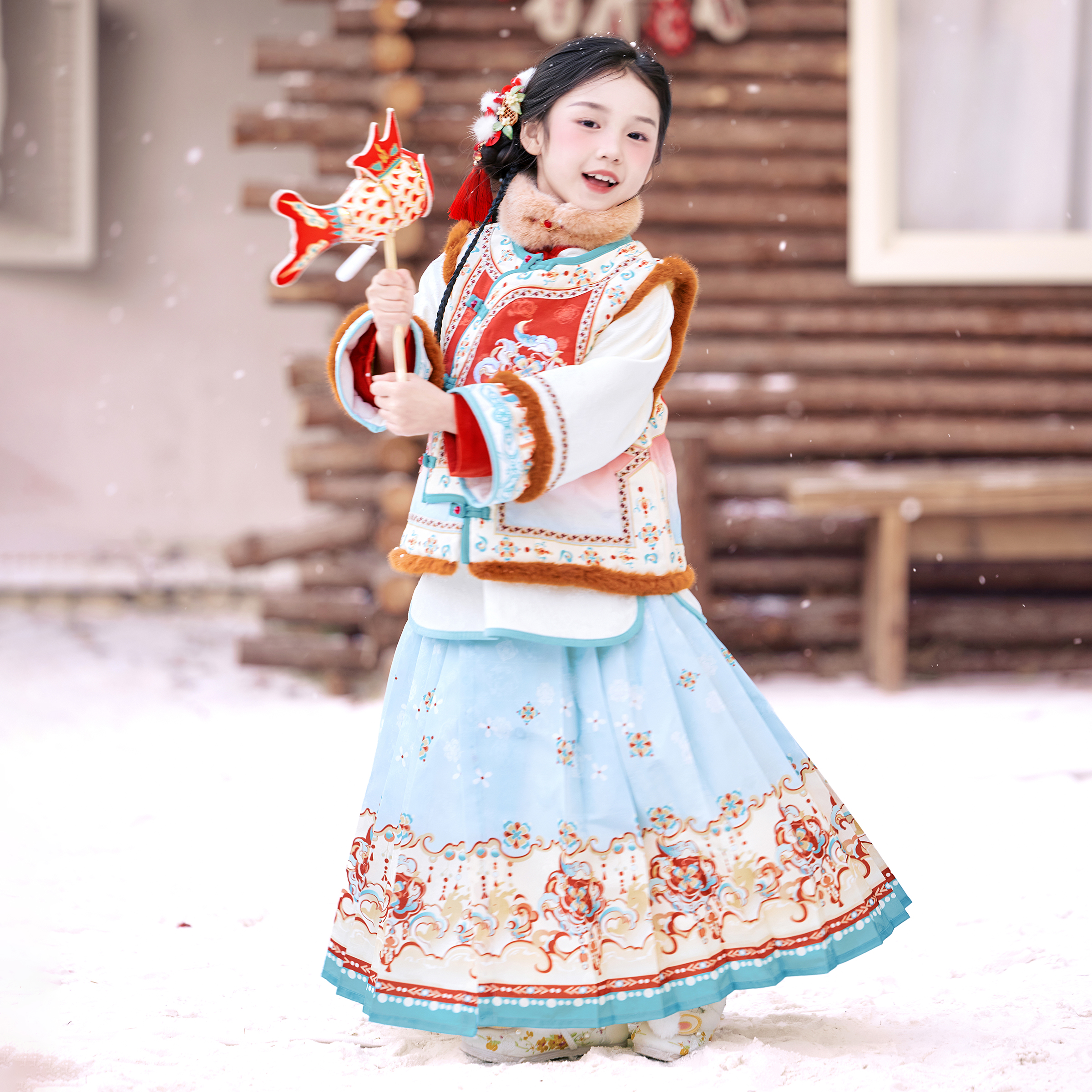 儿童新中式国风仙气明制马面裙