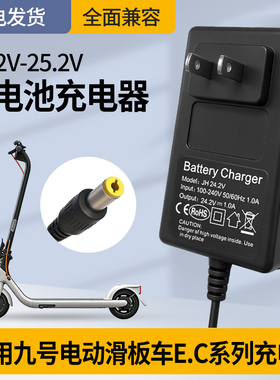 适用九号电动滑板车充电器C8C10C2pro系列E2PLUS快充DC头配件24V