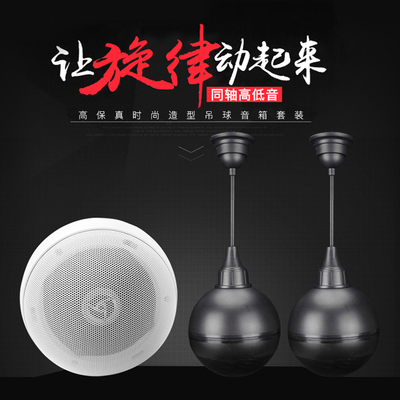 吸顶喇叭吊球音箱壁挂室外防水音柱套装家用店铺学校户外背景音乐