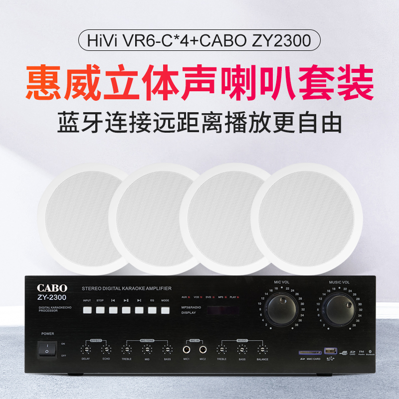 Hivi/惠威VR6-C吸顶喇叭套装家庭影院音响家用嵌入式背景音乐音箱