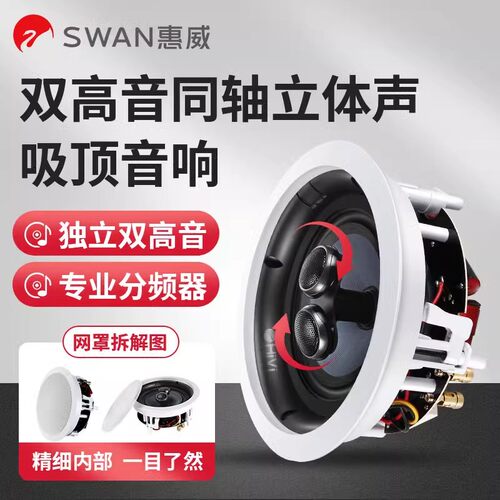 惠威VR6-SC双高音同轴吸顶音响独立双高音专业分频器立体声音响