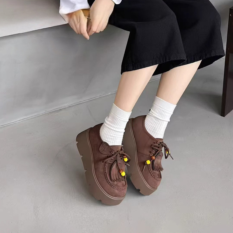 杰豪女鞋真皮厚底勃肯鞋女2025秋季新款小个子增高休闲鞋舒适单鞋,女鞋,时尚休闲鞋,淘宝优惠券,粉丝福利购,淘宝优惠卷