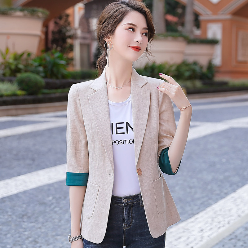 THIN SMALL BLAZER WOMENS SPRING AND SUMMER NEW KOREAN VERSION OF THE FASHIONABLE CASUAL SUIT SHORTS SUIT WOMENS SEVEN-QUARTER SLEEVES ARE THIN