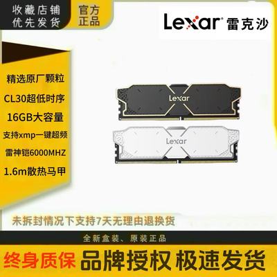 雷克沙雷神铠DDR5马甲16G内存条6000 C30双通道32G套条台式机XMP