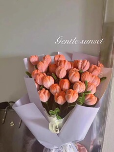 毛根扭扭棒郁金香花束材料手工diy制作成品仿真花母亲情人节礼物