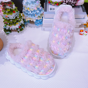 拖鞋手工编织diy材料包自制成品送女友保暖礼物勾拖鞋毛线和鞋底