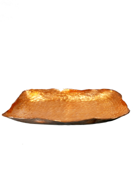 轻奢红铜紫铜锻打铜果盘摆盘客厅宴会厅售楼处样板间装饰摆盘