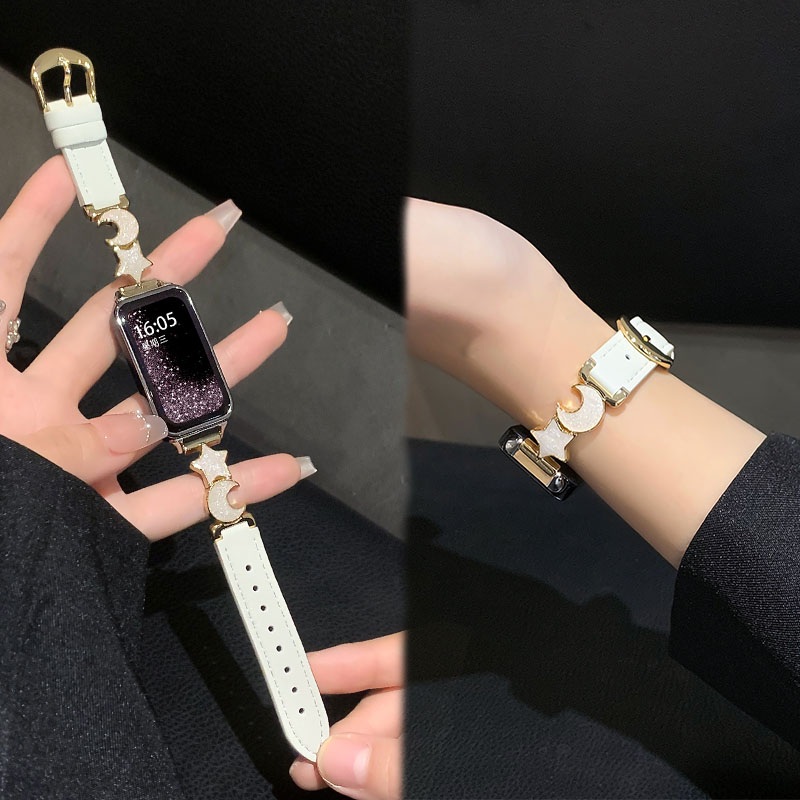 秋冬新款高级感星月拼皮女款腕带