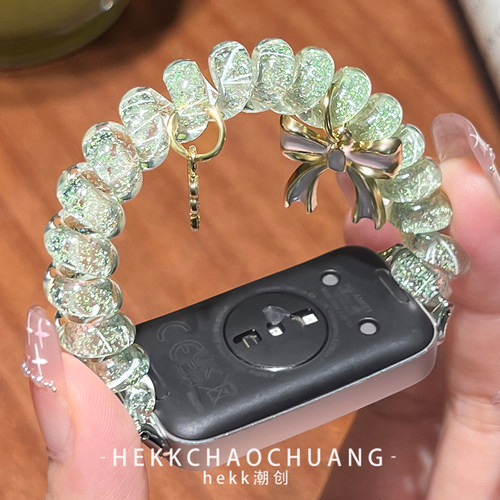 适用华为手环11可爱电话线表链女
