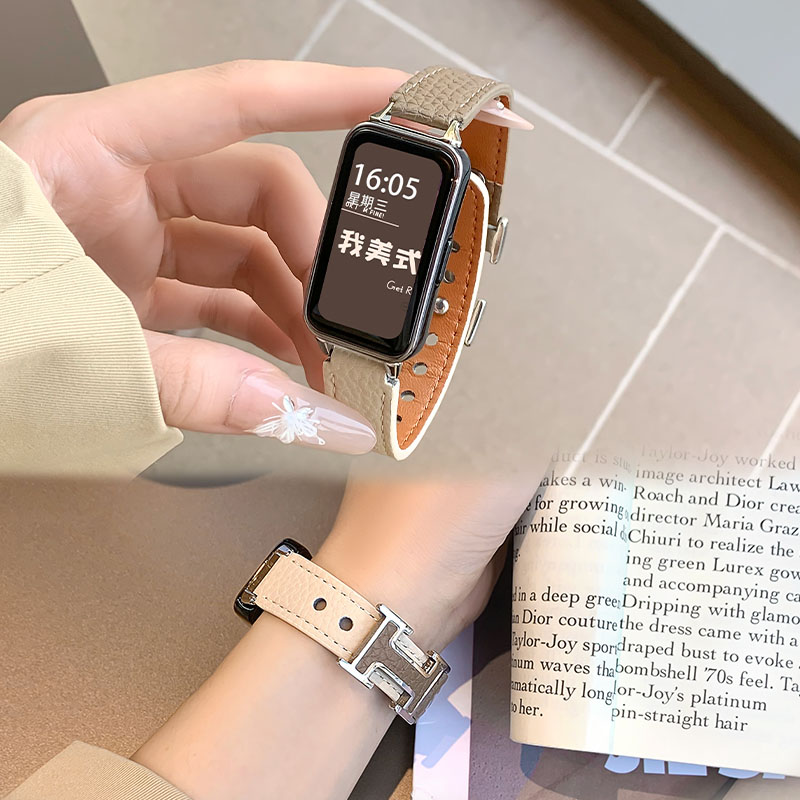 秋冬复古男女款皮质双钉H字表带