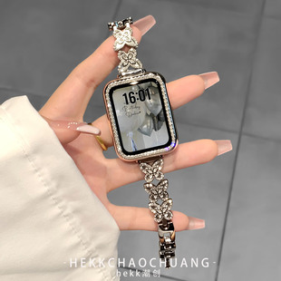 hekk适用小米9pro表带高级千金蝴蝶红米watch6金属小米10pro表链