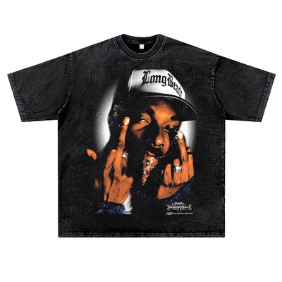 美式复古水洗做旧说唱嘻哈rapper厂牌snoopdogg狗爷潮流短半袖T恤