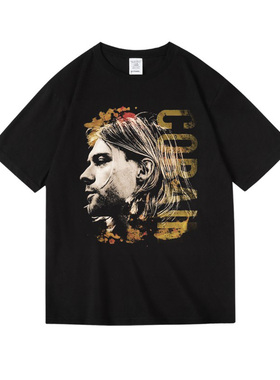 nirvana涅槃KurtCobain柯特科本复古印花周边衣服纯棉短半袖T恤男