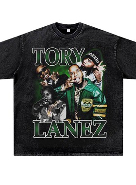美式复古水洗做旧说唱嘻哈rapper厂牌Tory Lanez托里·兰兹潮流短