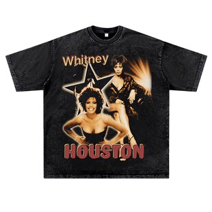 美式复古水洗做旧说唱嘻哈rapper厂牌Whitney Houston惠特妮休斯