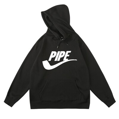 美式复古烟斗客pipes周边印花连帽衫套头加绒卫衣秋冬男女