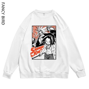 潮流春秋冬长袖圆领卫衣日本二次元动漫卡通通灵王周边印花男女款