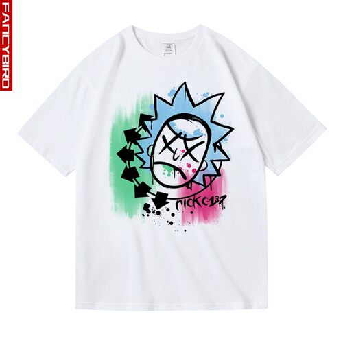 rick瑞克与莫蒂联名blink182潮流印花宽松纯棉短半袖T恤男女夏季