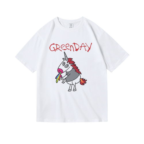 美国朋克独角兽greenday绿日摇滚周边衣服纯棉短半袖T恤男中性夏
