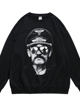 潮流春秋冬长袖圆领卫衣欧美重金属摩托头motorhead乐队音乐节男