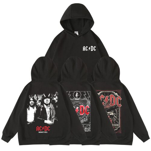 法彩鸟带帽运动外套acdc摇滚卫衣