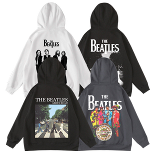披头士Beatles约翰列侬印花衣服周边连帽套头卫衣男女文艺小清新