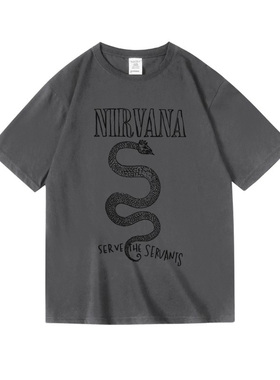 美式摇滚KurtCobain柯特科本nirvana涅槃盘周边纯棉短半袖T恤男女