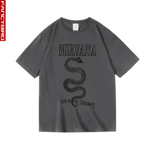 美式摇滚KurtCobain柯特科本nirvana涅槃盘周边纯棉短半袖T恤男女
