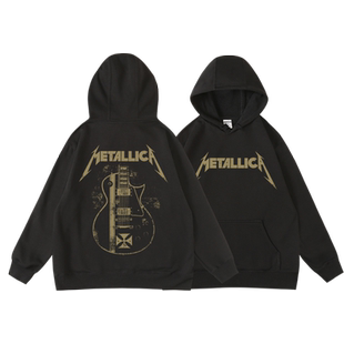 欧美风金属乐队metallica周边衣服摇滚秋冬连帽卫衣套头帽衫男