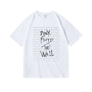 欧美平克弗洛伊德PinkFloyd迷墙thewall周边衣服纯棉短半袖T恤男