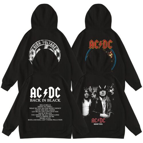 acdc老牌摇滚乐队印花套头衣服