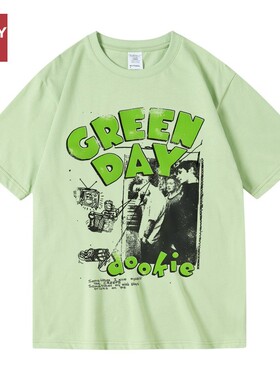 绿日greenday乐队欧美朋克摇滚乐潮流印花纯棉短半袖T恤男女款夏