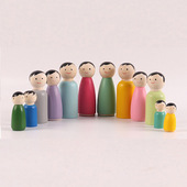 儿童涂鸦玩具男女孩diy彩绘木头人彩色木质娃娃木偶摆件装 饰