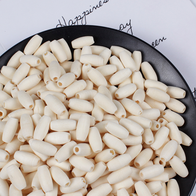 DIY儿童串珠材料配件 韩版原木色米珠管珠木珠散珠15*7mm 50颗装