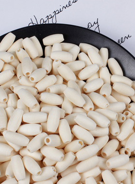 DIY儿童串珠材料配件 韩版原木色米珠管珠木珠散珠15*7mm 50颗装