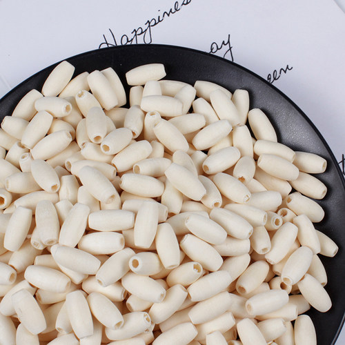 DIY儿童串珠材料配件 韩版原木色米珠管珠木珠散珠15*7mm 50颗装