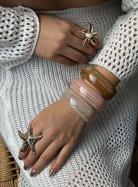 晕染不规则几何树脂手镯