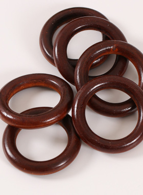 DIY木质配件 55MM木环 木圈 深咖啡圆形木吊环 木质包包手袋扣件