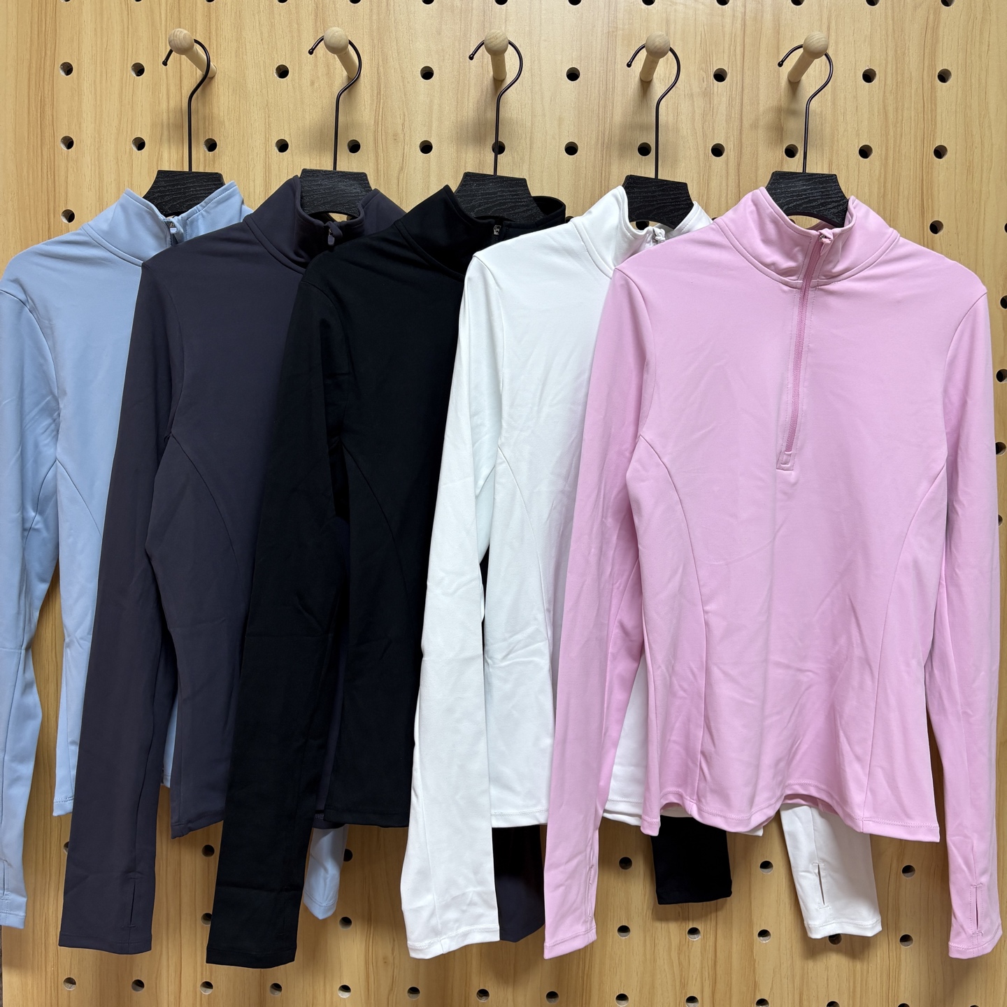 正品现货ALO女士半拉链长袖瑜伽T恤秋冬季打底弹力修身显瘦打底衫